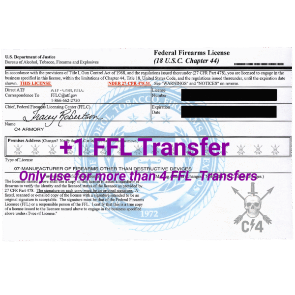 +1 FFL Transfer (only use as an add-on for more than 4 transfers)